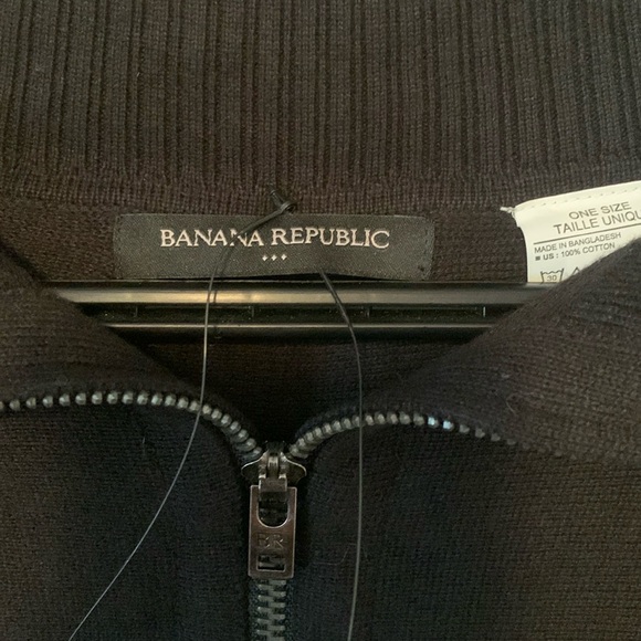 New Banana Republic Zip Front Black Knit Poncho One Size Fits Size Small - XL - Picture 5 of 6